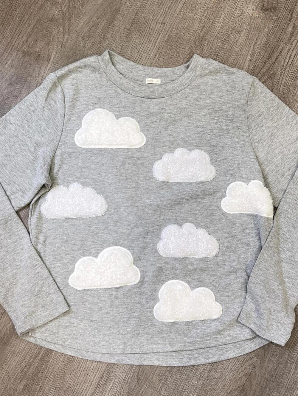 Oysho Fluffy Cloud Gray Top Size L